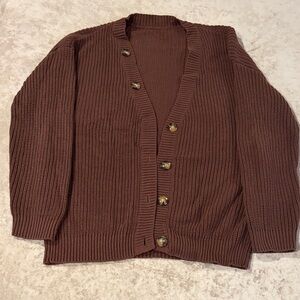 Women Brown Cardigan Sweater